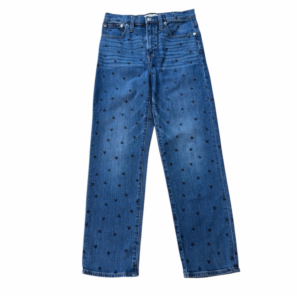 Madewell Heart Patterned Straight Leg Jeans